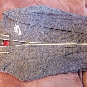 Nike gray and white zip up Hoodie woman's size XS